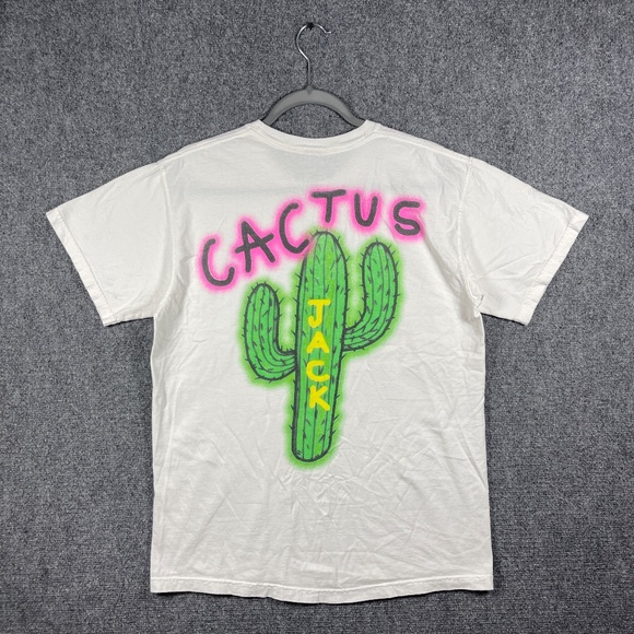 Travis Scott Cactus Jack White Tshirt Mens Size Small #1210 - Picture 1 of 9